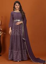 Premimum Faux Wine Party Wear Heavy Embroidery Work Readymade Gown With Dupatta